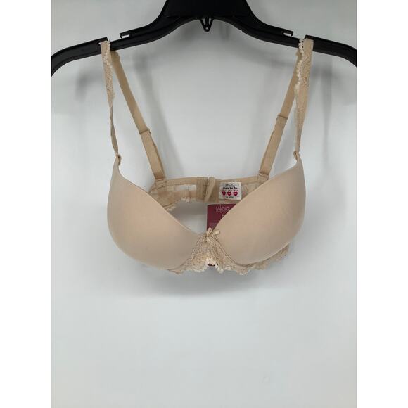 Magic Bodyfashion Women's 34C Latte Luxury Gel Bra Underwire Lace Trim Q6-6 - Picture 2 of 7